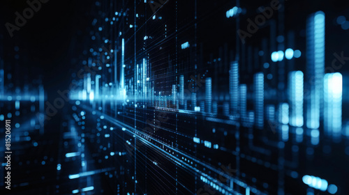 futuristic 3d animation diagram graph, data