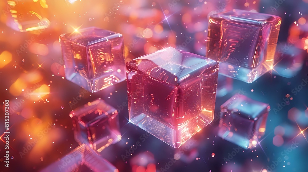 Abstract Cubes: Dynamic Digital Art with a Cool Color Palette Abstract Cubes: Dynamic Digital Art with a Cool Color Palette