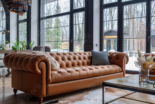 Art deco interior design of modern living room home. © Lucas