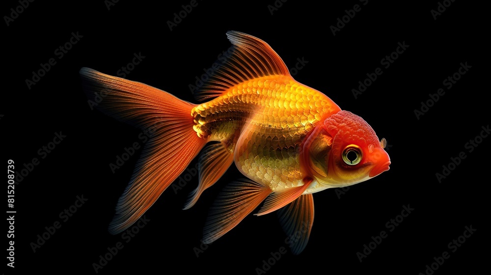 Beautiful gold fish on background. Generative Ai Beautiful gold fish on background. Generative Ai