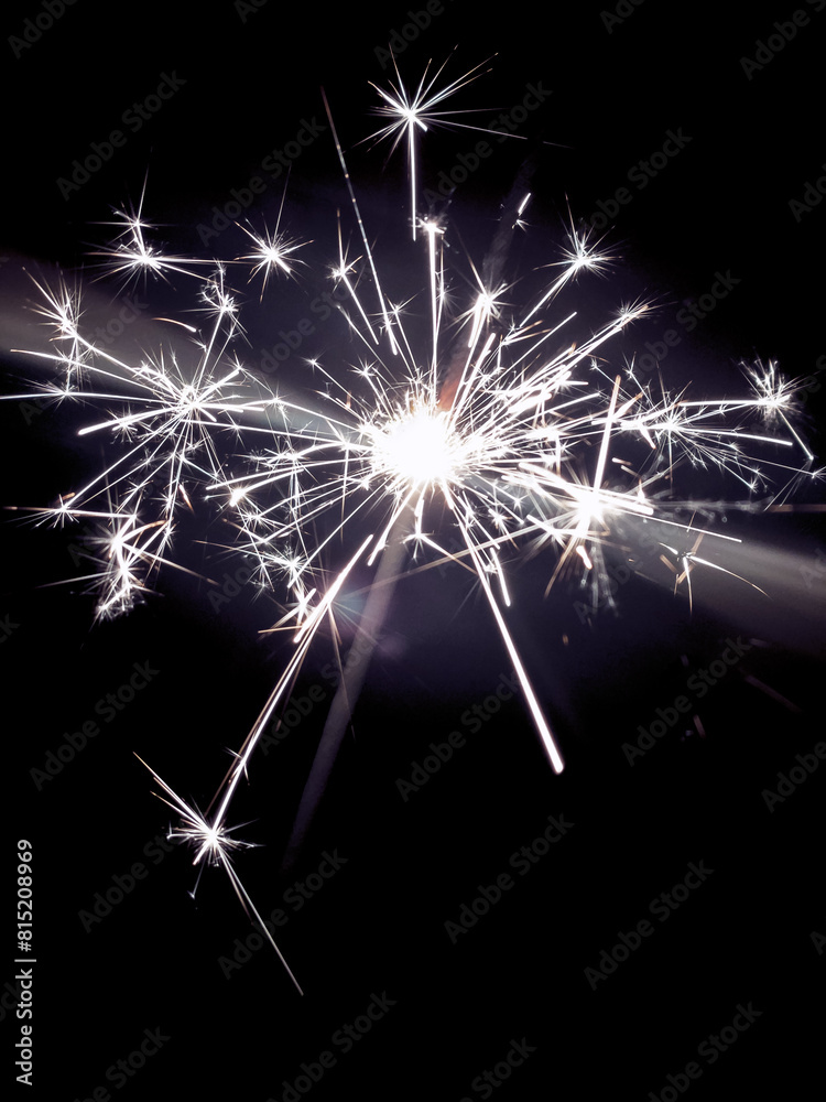 Fototapeta premium Sparklers burning brightly on bonfire night