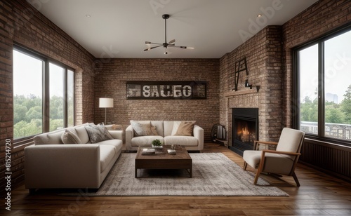 Exposed Brick Loft with Vintage Accents