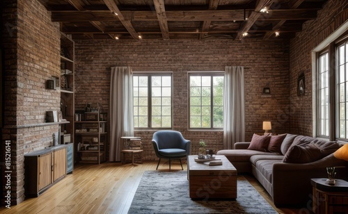 Exposed Brick Loft with Vintage Accents