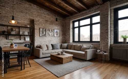 Exposed Brick Loft with Vintage Accents