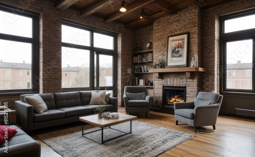 Exposed Brick Loft with Vintage Accents