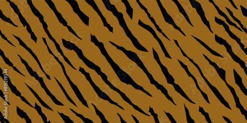 Stripe Vector. Nature Cool Texture. Animal Texture. Abstract Grunge Pattern. Black Tropical Tiger. African Vector Zebra. Brown Wild Tiger. Brown Orange Paint. Cute Tropical Background. Jungle Texture