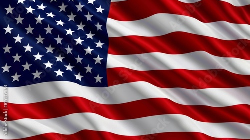 The USA flag waving. Independence Day Background.