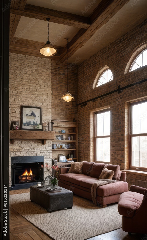 Exposed Brick Loft with Vintage Accents