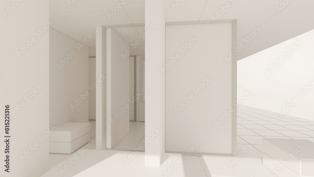 Fototapeta premium architecture interior 3d