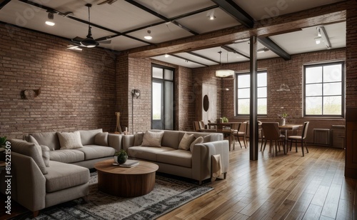 Exposed Brick Loft with Vintage Accents