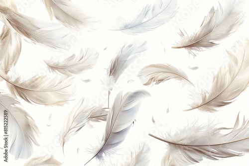 Feathers floating gracefully in the air