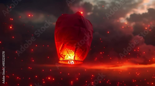 lanterns flying in the sky. 4k video photo