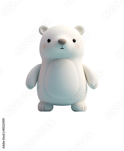 Animal Illustration of a Happy and Cute Polar Bear in 3D Rendered Chibi Cartoon Character  Isolated on Transparent Background  PNG