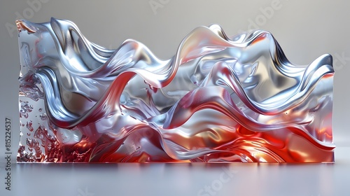 Liquid Mirror American Flag A Stunning D Model with Pristine Reflections and Captivating Geometries photo