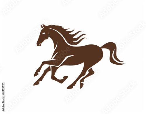 logo design, horse silhouette vector simple minimalistic  , pastel color palette on a white background © Ahtesham