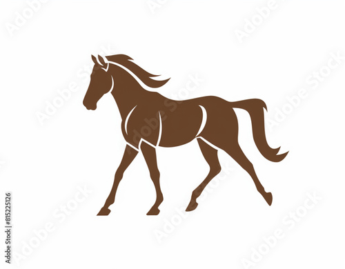 logo design, horse silhouette vector simple minimalistic  , pastel color palette on a white background © Ahtesham