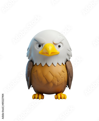 3D Render of a Cute Bald Eagle  A Chibi Cartoon Animal Illustration  Isolated on Transparent Background  PNG