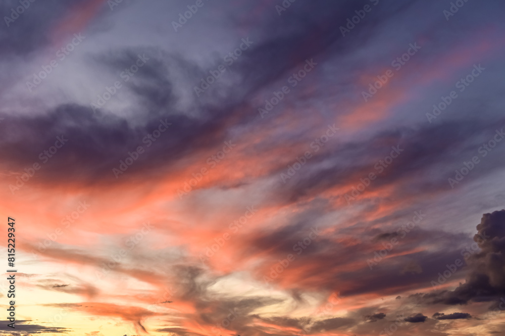 Fototapeta premium Sunset dramatic sky in Cyprus in winter