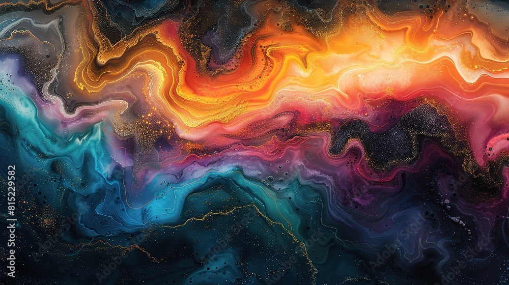 Obraz premium Vivid Swirling Energy in Abstract Colorful Smoke and Fire Motion