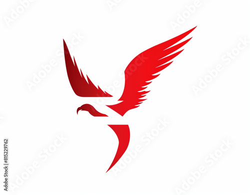 logo design  using simple shapes of an owl with wings and a location pin  with a gradient color from orange to red on a white background 