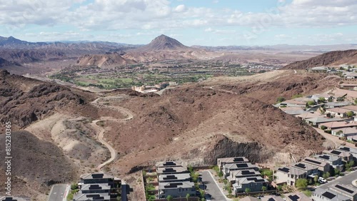 Aerial view of Lake Las Vegas Henderson Nevada residential suburban community 04 photo