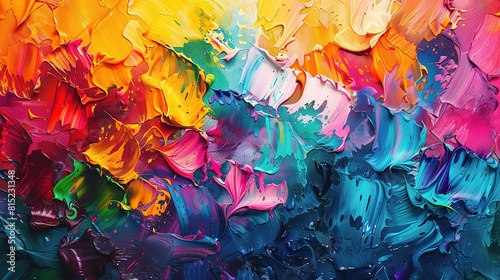 Abstract mix of colorful paints creates a vibrant background