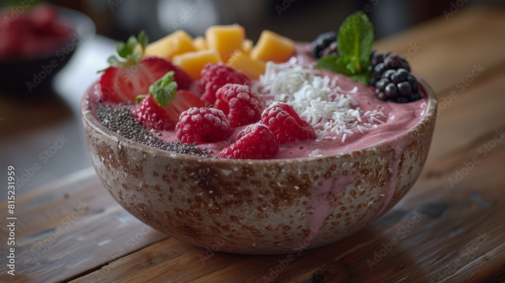 healthy breakfast options, kickstart your day with a tasty and healthy smoothie bowl made of coconut oil and fresh fruits, brimming with goodness healthy breakfast options, kickstart your day with a tasty and healthy smoothie bowl made of coconut oil and fresh fruits, brimming with goodness