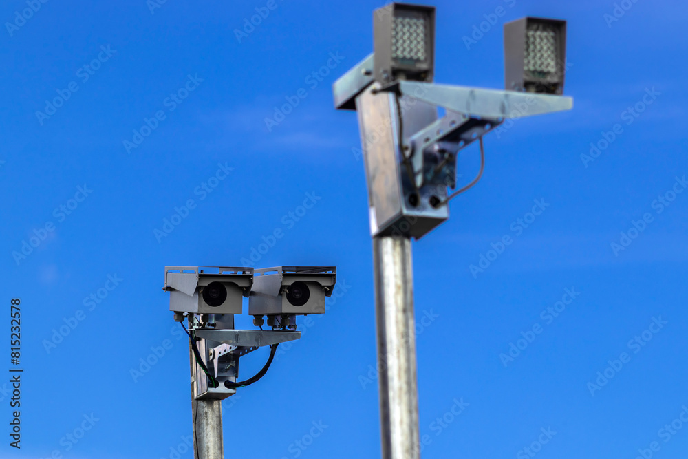 speed control radar camera at avenue in Sao Paulo, Brazil speed control radar camera at avenue in Sao Paulo, Brazil