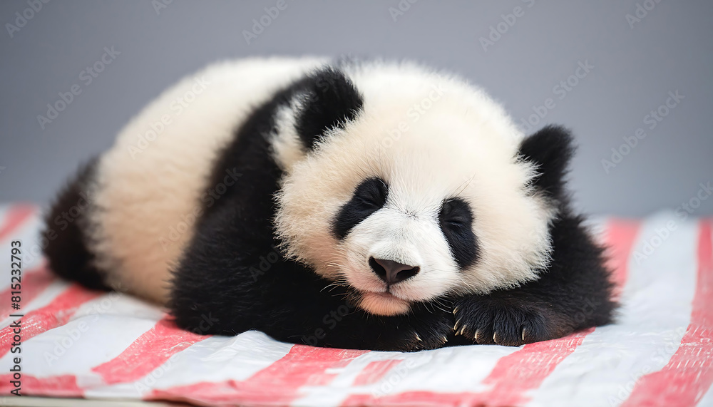 Naklejka premium Adorable Sleeping Baby Panda