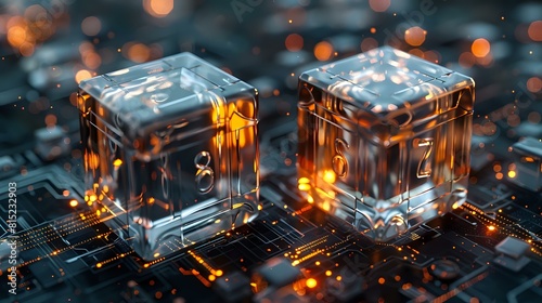 Reflective Metallic Cubes Symbolizing Market Dynamics and Decision-making