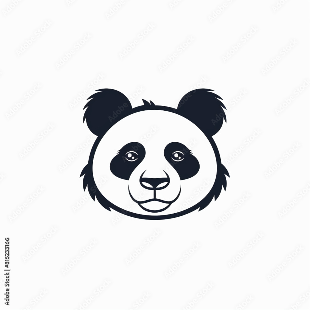 logo design, panda head in the shape of shirt collar , simple minimalistic  , white background, professional vector logo design, dynamic and actionpacked