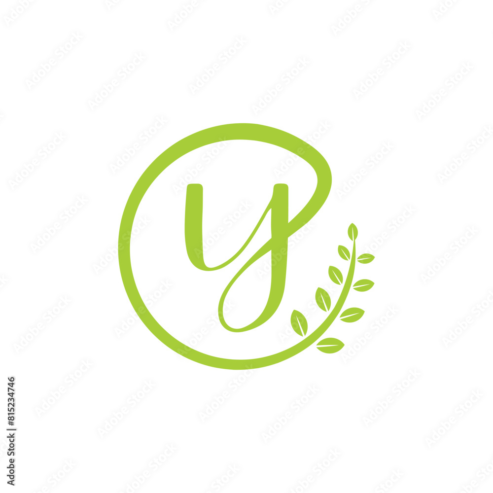Letter Y With Leaf Logo Vector 005 Letter Y With Leaf Logo Vector 005