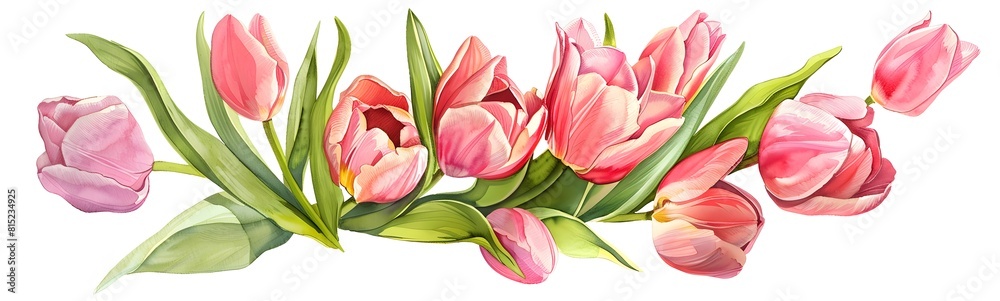 Fototapeta premium tulip flowers panoramic background