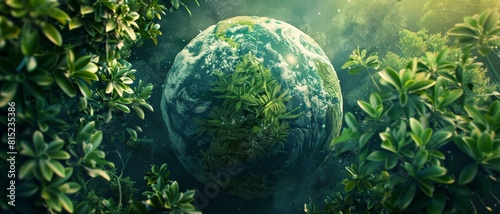 World Nature Conservation Day concept. Leaves in forming an eco friendly environment. 