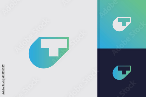 letter t block logo design vector template