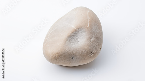 one single stone front view beige color on white background