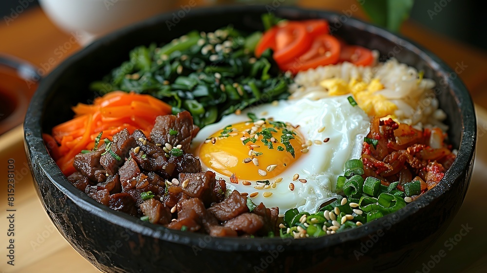 Bibimbap Bliss: Where Egg, Beef, and Veggies Dance in Harmony Bibimbap Bliss: Where Egg, Beef, and Veggies Dance in Harmony