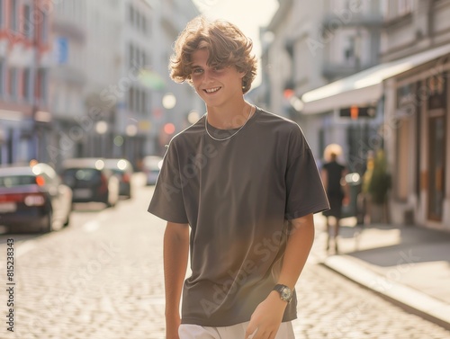 Cool teenager in casual clo...