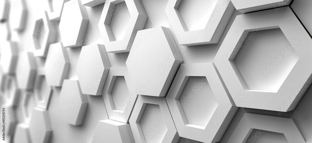 Abstract white hexagon 3D background