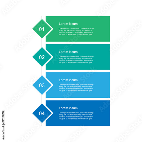 4 step process infographic template vector with icons suitable for workflow, business information, and web graphic 