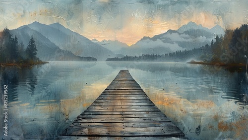 long wooden dock juts into ...