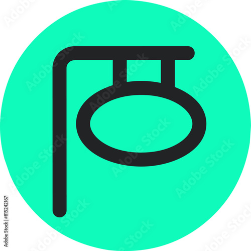 neon box icon outline simple design for app,web.isolated green circle background
