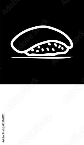Cartoon simple Sushi logo Isolated On black Background.  stock illustration