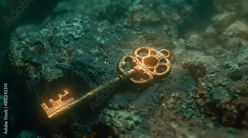 key that sank in the sea. 4k video photo