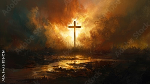Illuminate the essence of Christianity from a cross religious perspective drawing from backgrounds rooted in Christian faith and religious beliefs photo