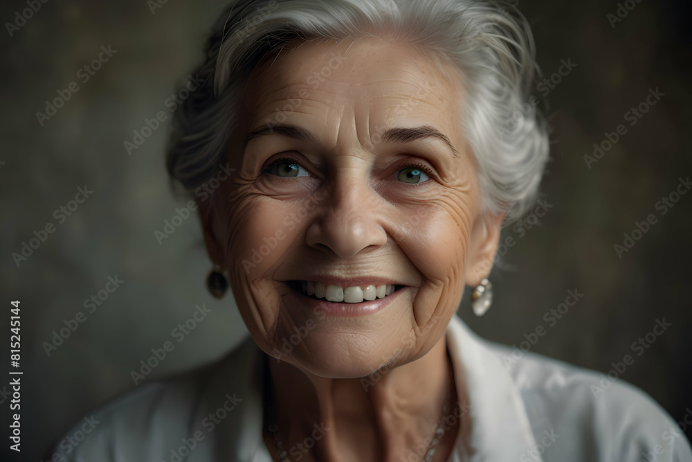 portrait of smiling old woman portrait of smiling old woman