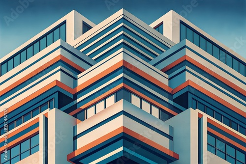 An architectural abstract facades of building  layers of architecture  architectural shot  concrete architecture  geometrical shapes and lines  concrete building  urban architecture