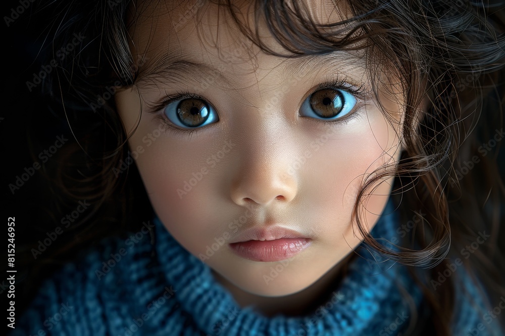 child portrait art, a young asian girl gazes into the camera with big brown eyes, radiating innocence and curiosity in the unedited photo child portrait art, a young asian girl gazes into the camera with big brown eyes, radiating innocence and curiosity in the unedited photo