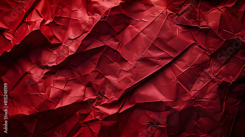 A red paper with a rough texture. The paper is crumpled and torn, giving it a sense of chaos and disorder