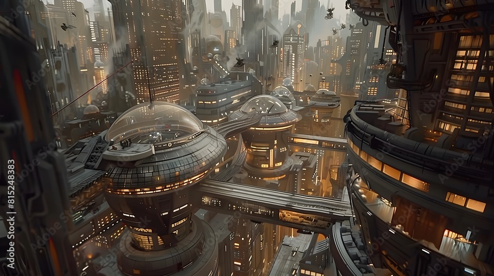 A miniature huge futuristic city